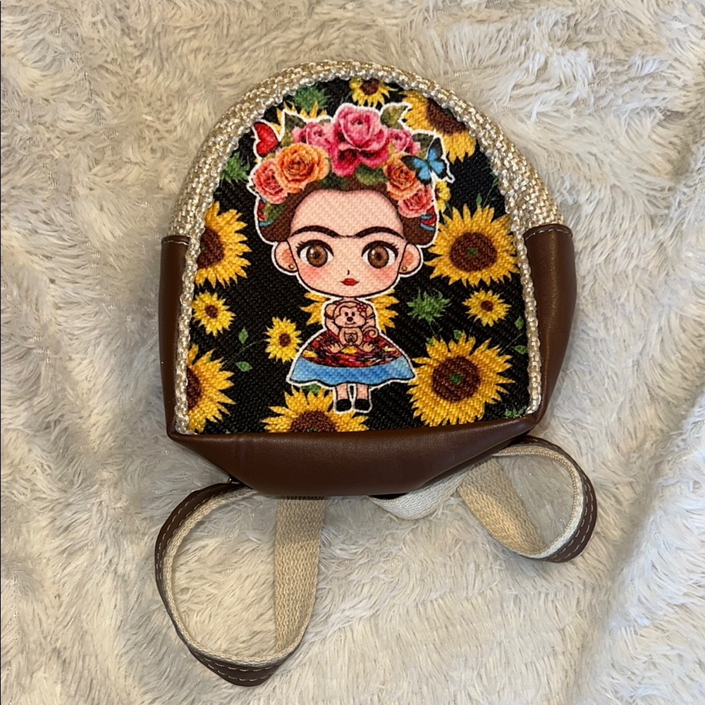Freida Kahlo Sunflower Mini Backpack